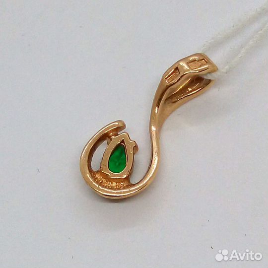 Подвес / 1,05г / Золото585 / фианиты овальные