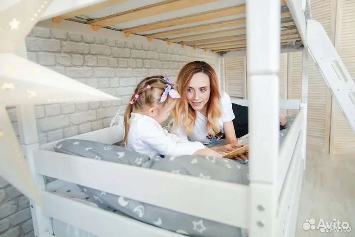 Двухъярусная кровать новая из березы 80*190