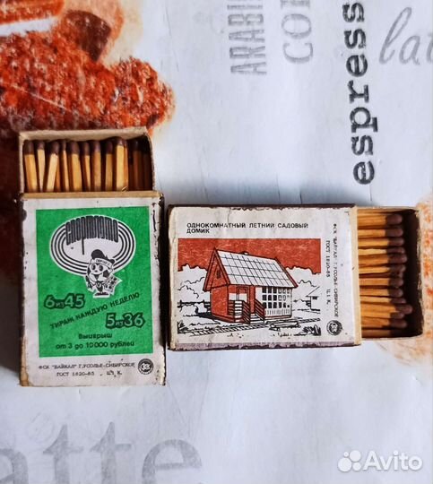 Спички СССР в деревянном коробке