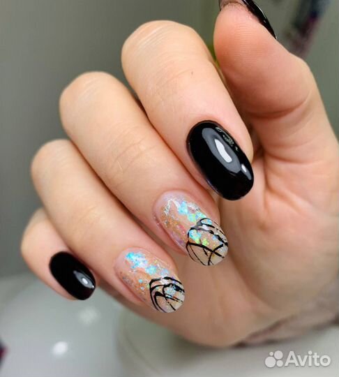 Маникюр с укреплением гелем и покрытием