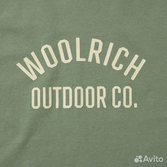 Футболка оливкового цвета для мужчин Woolrich