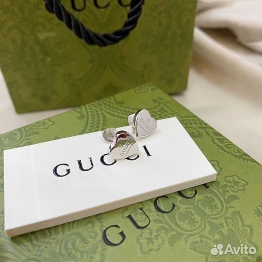 Серьги - пуссеты Gucci (серебро)