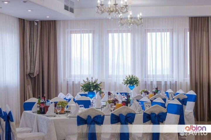 Банты и ленты синие на стулья продажа