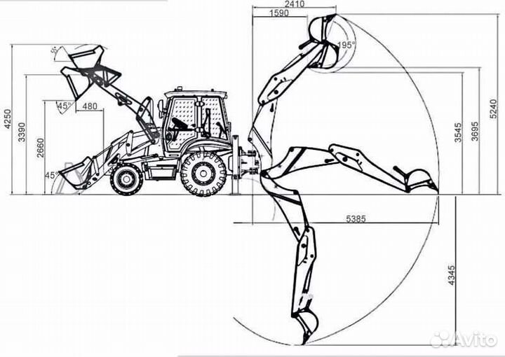 Экскаватор-погрузчик Weichai Heavy WLB468-II, 2023