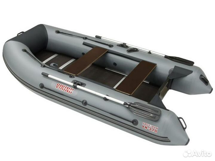 Лодка пвх Посейдон Викинг-360 PRO серый/черный