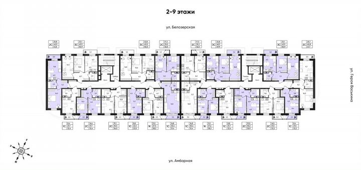 3-к. квартира, 51,3 м², 9/9 эт.