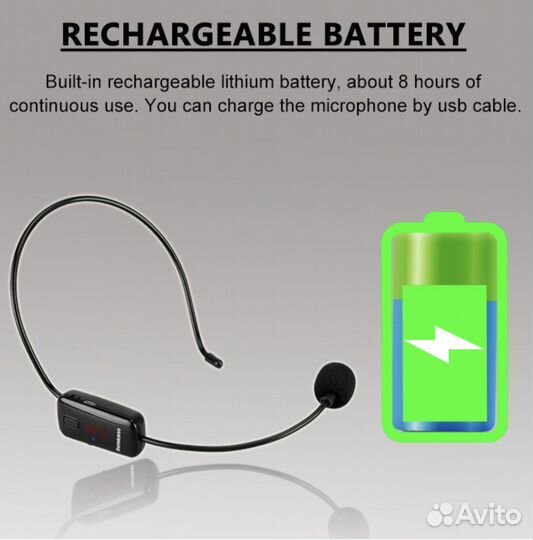 Радио Микрофон FM 87-108 мгц для ведущего, гида