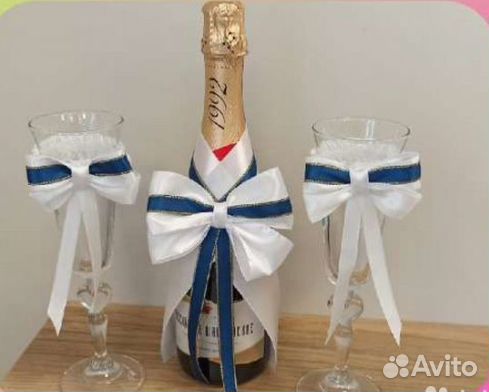Украшения на шампанское и бокалы