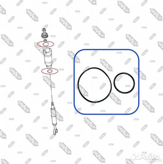 Резиновые уплотнители пневмобалона Audi A6C5 перед