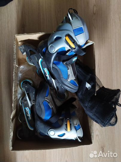 Роликовые коньки 33-36р с защитой