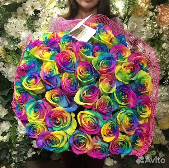 Радужные розы. Цветы Букеты с доставкой