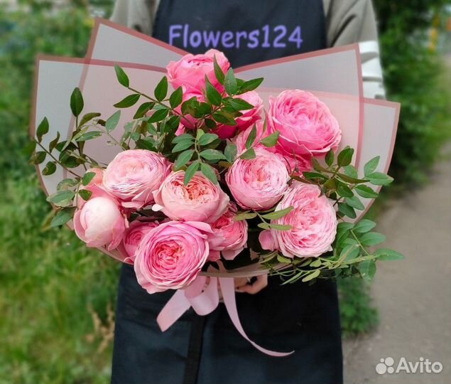 Кустовая роза цветы Flowers124 букеты фисташка