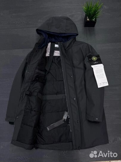 Длинная зимняя куртка Stone Island 4 цвета, 44-56