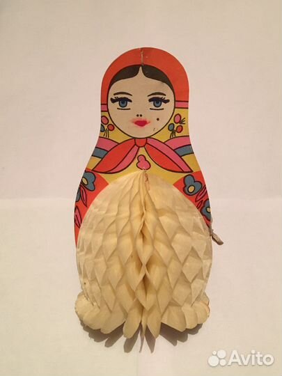 Ёлочная картонная игрушка раскладушка Матрёшка