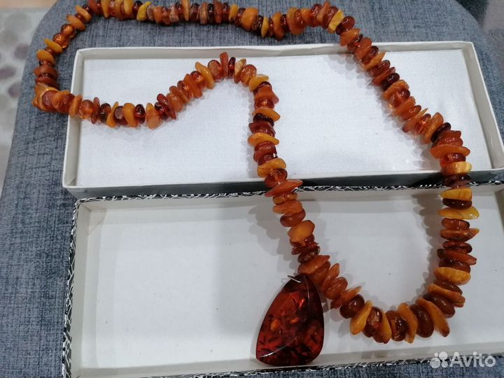 Янтарные бусы натуральные