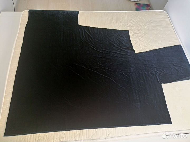 Черный велюр кусок ткани