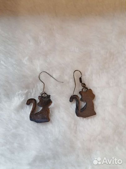 Серьги в виде кошек