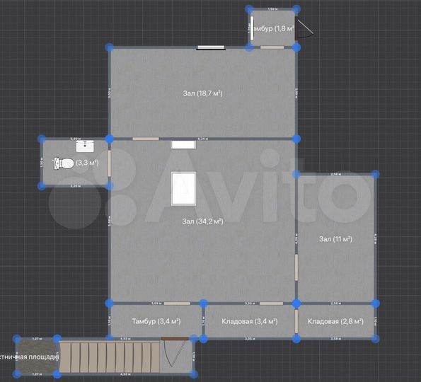 Свободного назначения, 80 м²