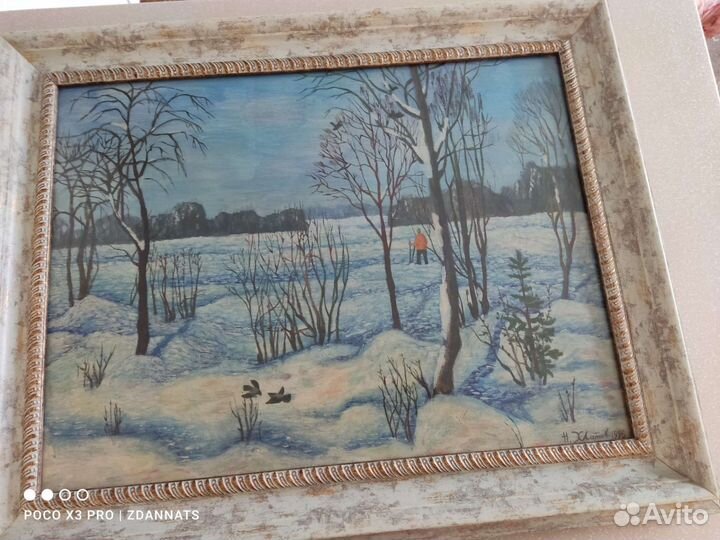 Картина маслом на картоне