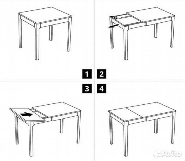 Кухонный стол раскладной IKEA новый