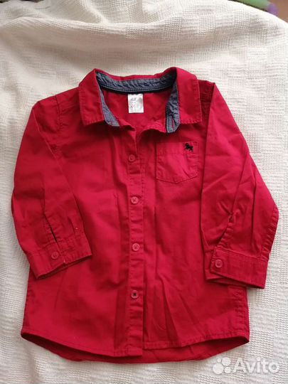 Рубашки и костюм на мальчика 3-6мес,12-18 мес