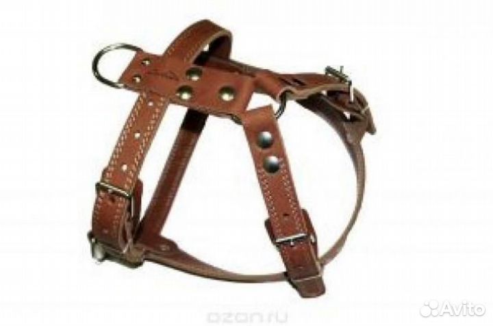 Шлея N3 ездовая коньячный ш3ек