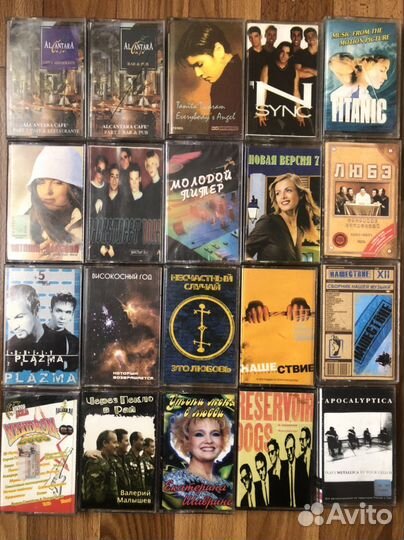 Аудио кассеты с записью рок,попс