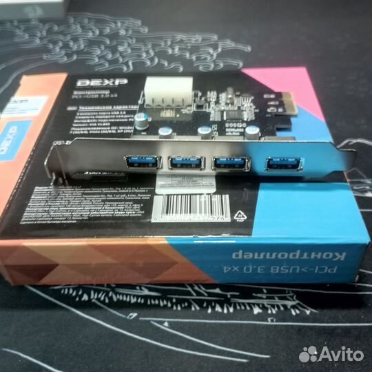 USB 3.0 x4 контроллер PCI-E плата расширения