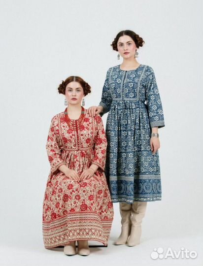 Платье русский стиль хлопок