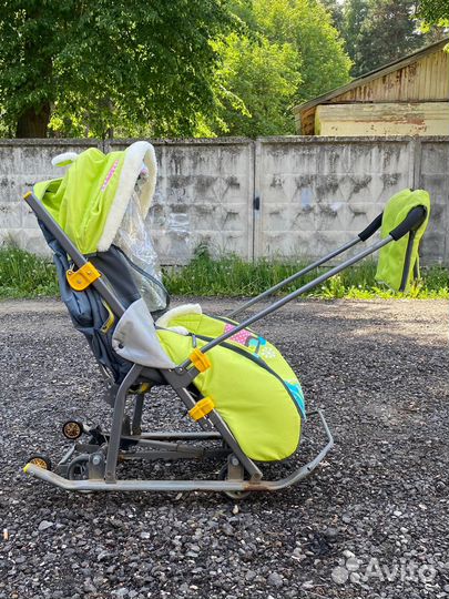 Детские зимние санки коляска