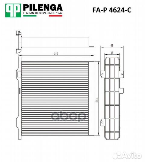 Фильтр салонный угольный mitsubishi Pajero III