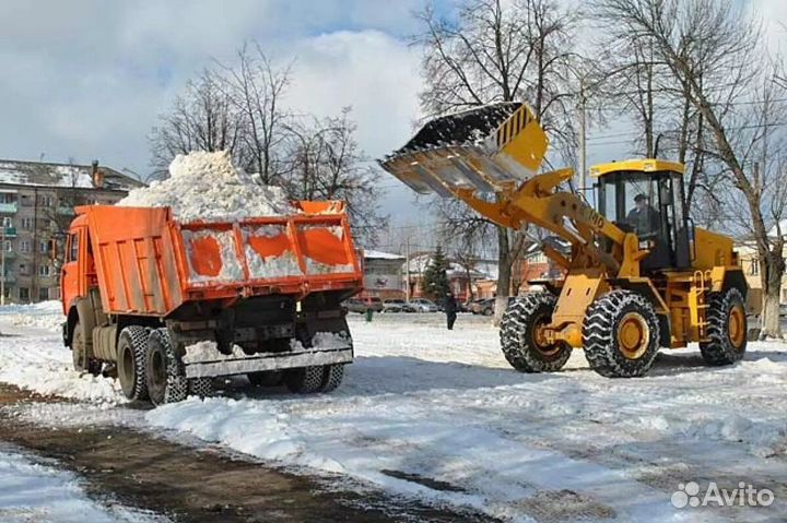 Аренда экскаватора погрузчика. Вывоз снега