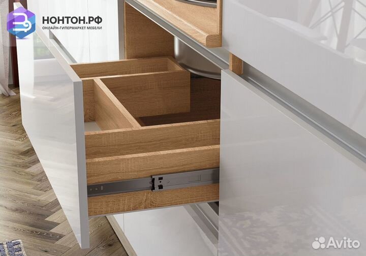 Кухня Карина №2 белый глянцевый / сонома