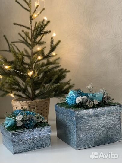 Новогодний декор подсвечник и коробки