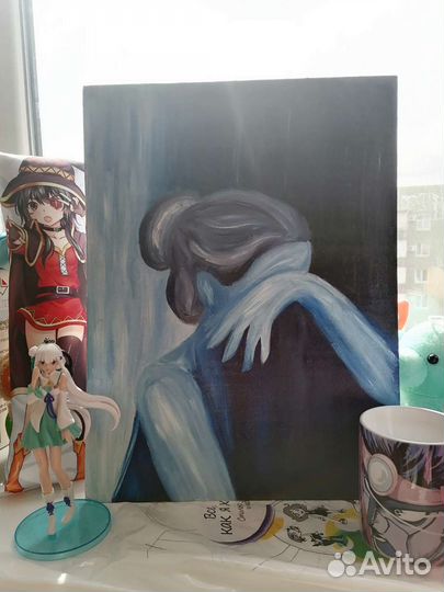 Картина маслом на картонном холсте