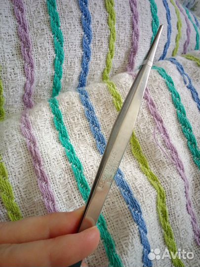 Пинцет прямой, изогнутый 12-15см сталь, для бровей