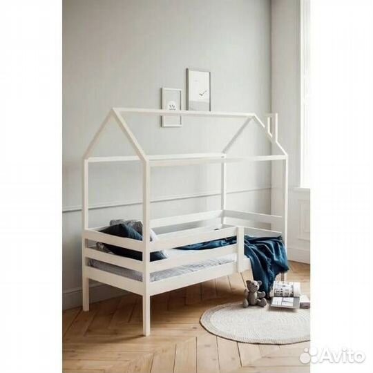 Кроватка детская высокий борт домик из натуральног