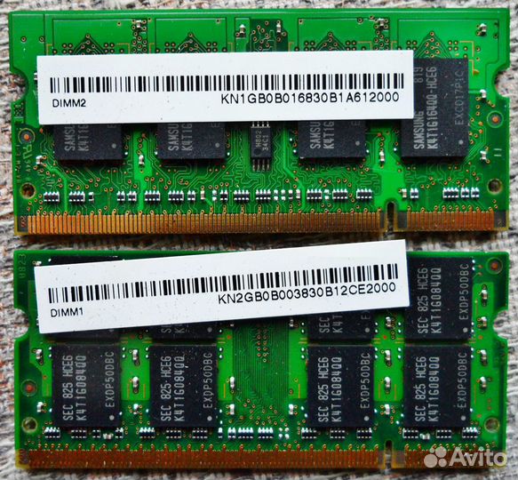Оперативная память 1GB+2GB DDR2-667, PC2-5300S