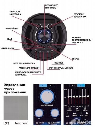Блютуз Колонка Портативная беспроводная