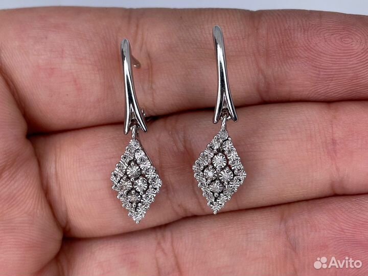 Золотые серьги с брилл. мюз 4.79 гр