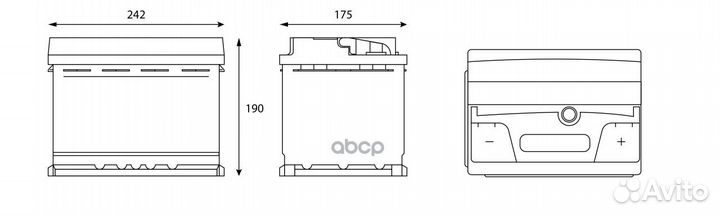 Аккумулятор gladiator EFB 60 Ah, 600 A