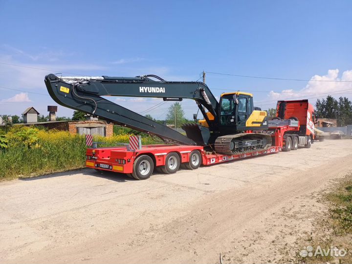 Экскаватор с длинной стрелой от 16 до 21 метра