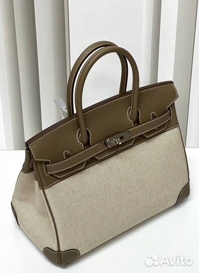 Сумка Hermes birkin 30 Swift and Toile Quadrille