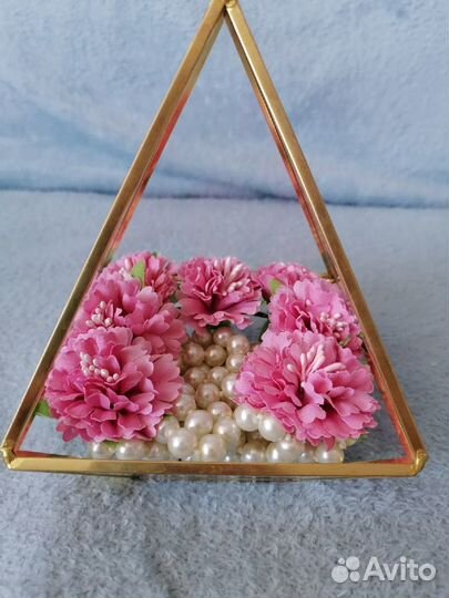 Шкатулка стеклянная для свадебных колец