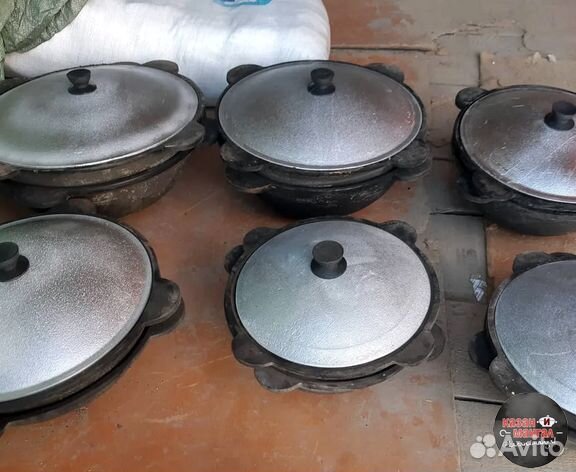 Казаны новые чугунные обожжённые