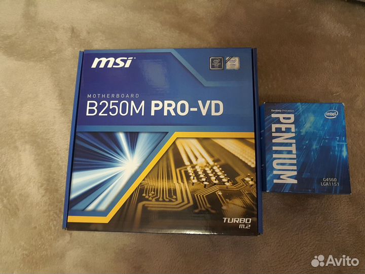 Материнская плата MSI B250M Pro-VD + процессор