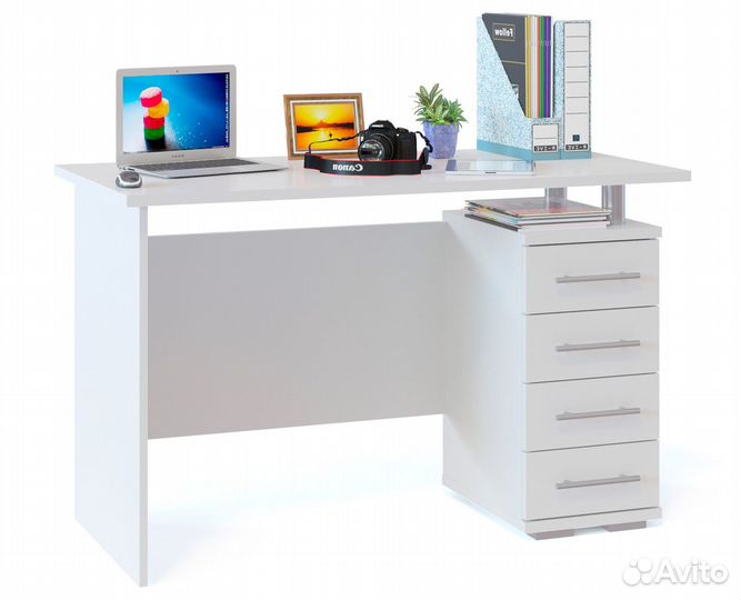 Стол компьютерный кст-106-1, цвет белый, шхгхв 120х60х75 см
