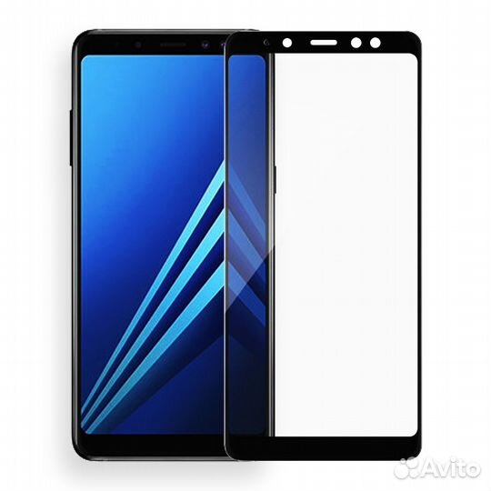 3D Soft защитное стекло на samsung J8 черная рамка