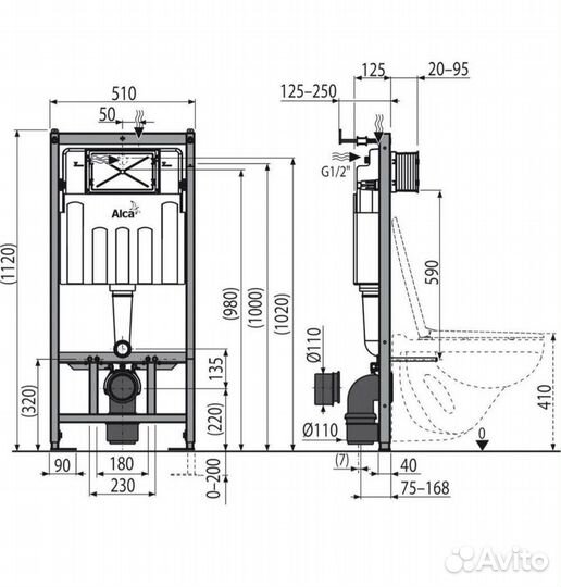 Инсталяция AlcaPlast Set 4 in 1