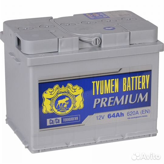 Аккумулятор Тюмень Премиум 64 Ah 620 А на газель